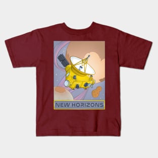 New Horizons Pluto Planet Space Probe Illustration Kids T-Shirt